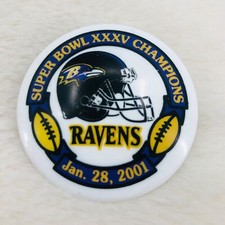 2001 Baltimore Ravens Super Bowl XXXV Champions Plastic NFL Football Lapel Pin