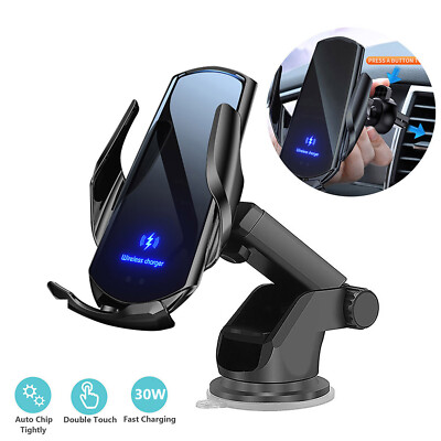 30W Kabelloses Autoladegerät Automatisches Klemme Armaturenbrett Telefonhalter