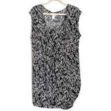 Motherhood Maternity Dress XL Black Cap Sleeve Scoop Neck Tulip Hem