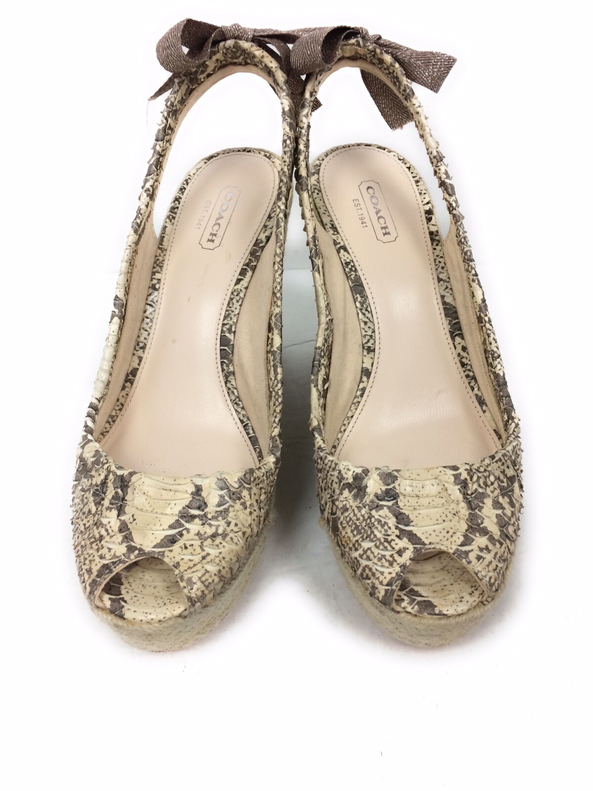 Coach Maritza Python Leather Espadrille Platform … - image 1