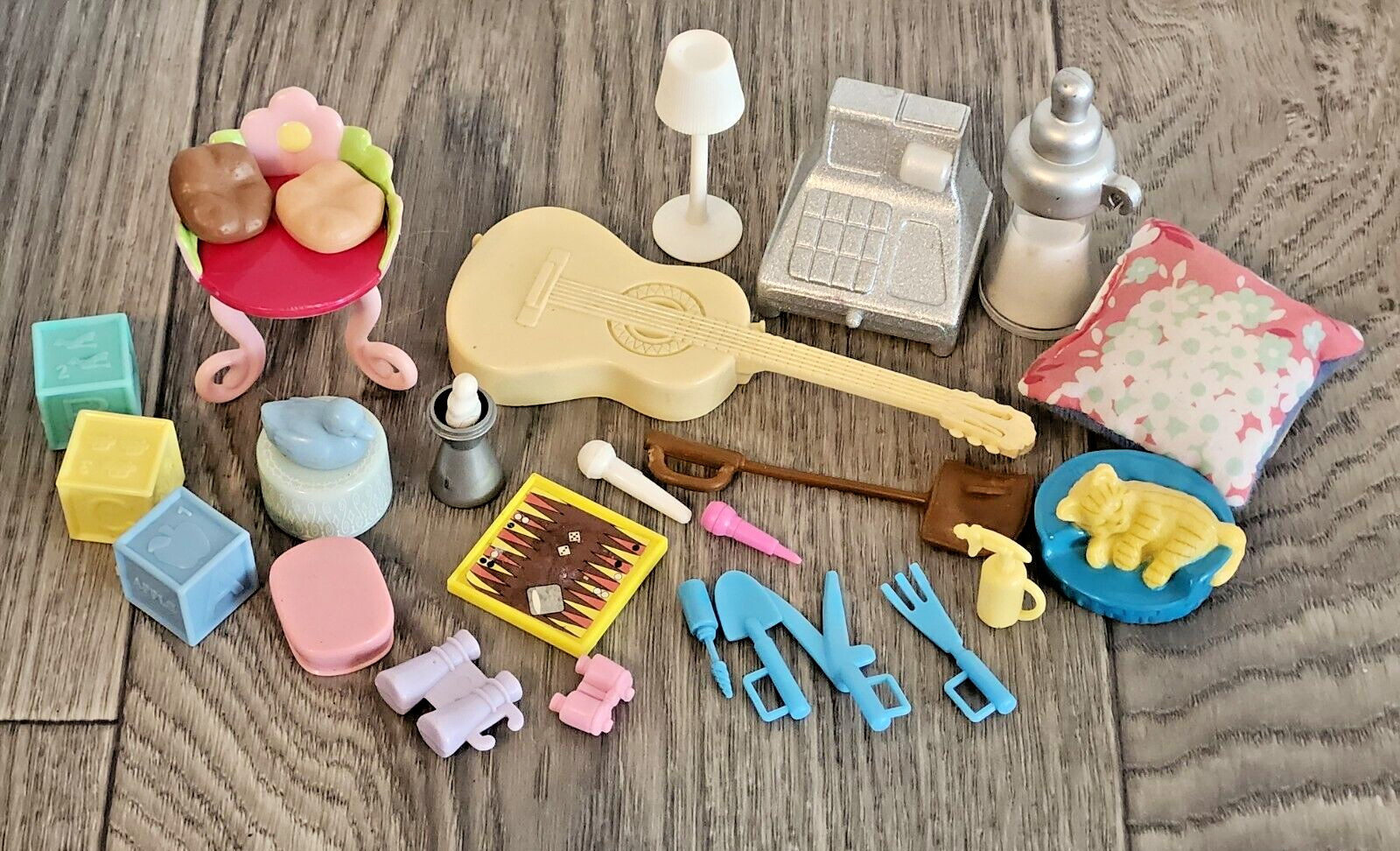 Barbie Bratz Etc Doll Guitar Backgammon Game Garden Tools  Accessories Lot