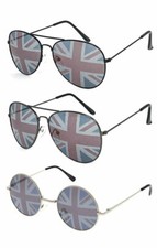 Great Britain United Kingdom British Flag "Round Lennon" or "Pilot" Sunglasses