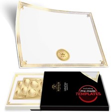 100 Professional Award Certificate Paper 8.5 x 11 with Seals Gold Foil Border...