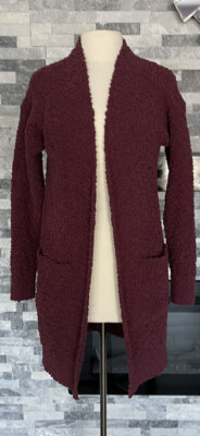 TECREW Women's Fuzzy Popcorn Cardigan Size S Open Front Chunky Sweater