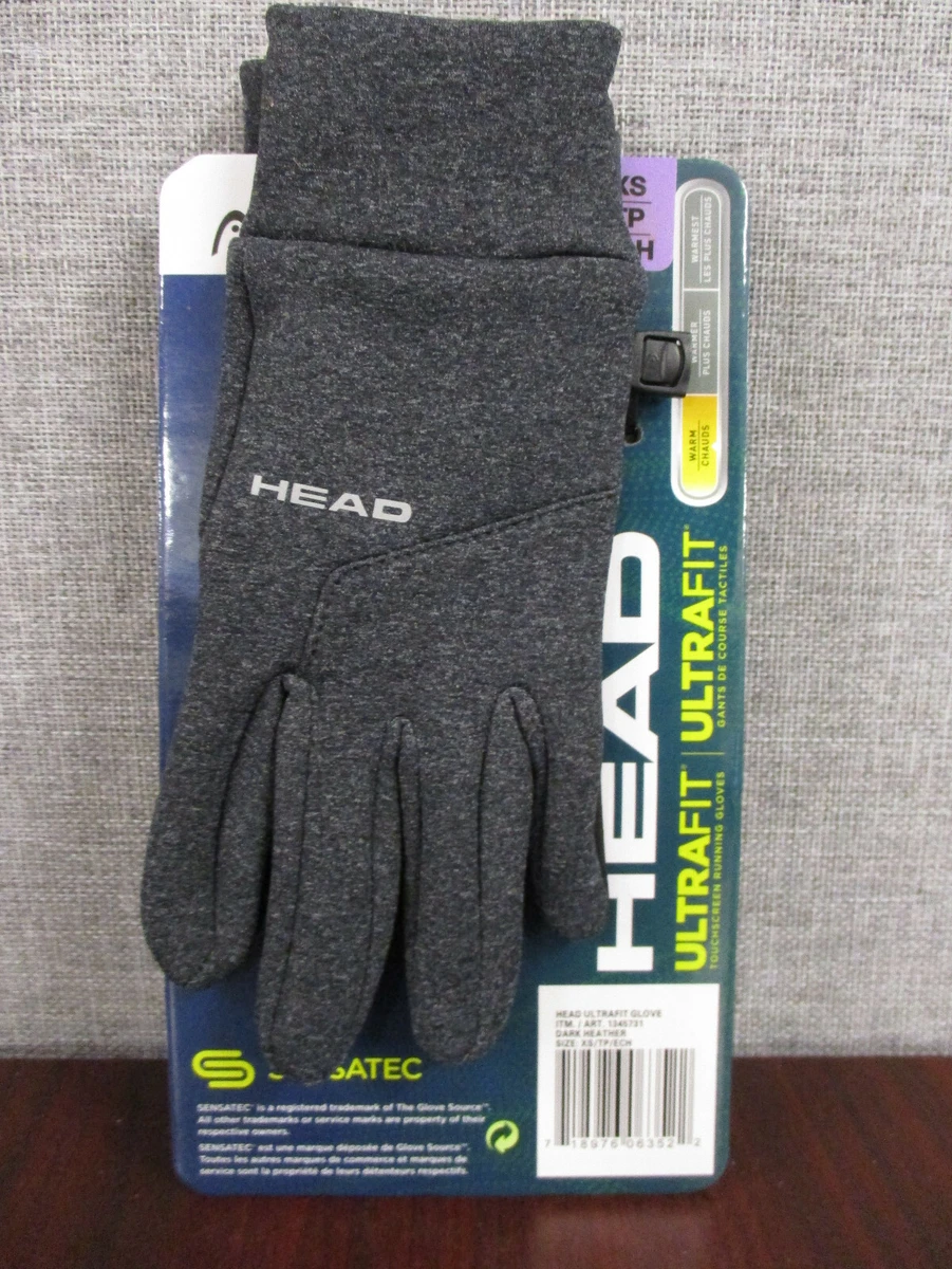 NWT-Head mens Ultrafit Sensatec Touchscreen Lightweight Running Gloves DARK  H-XS