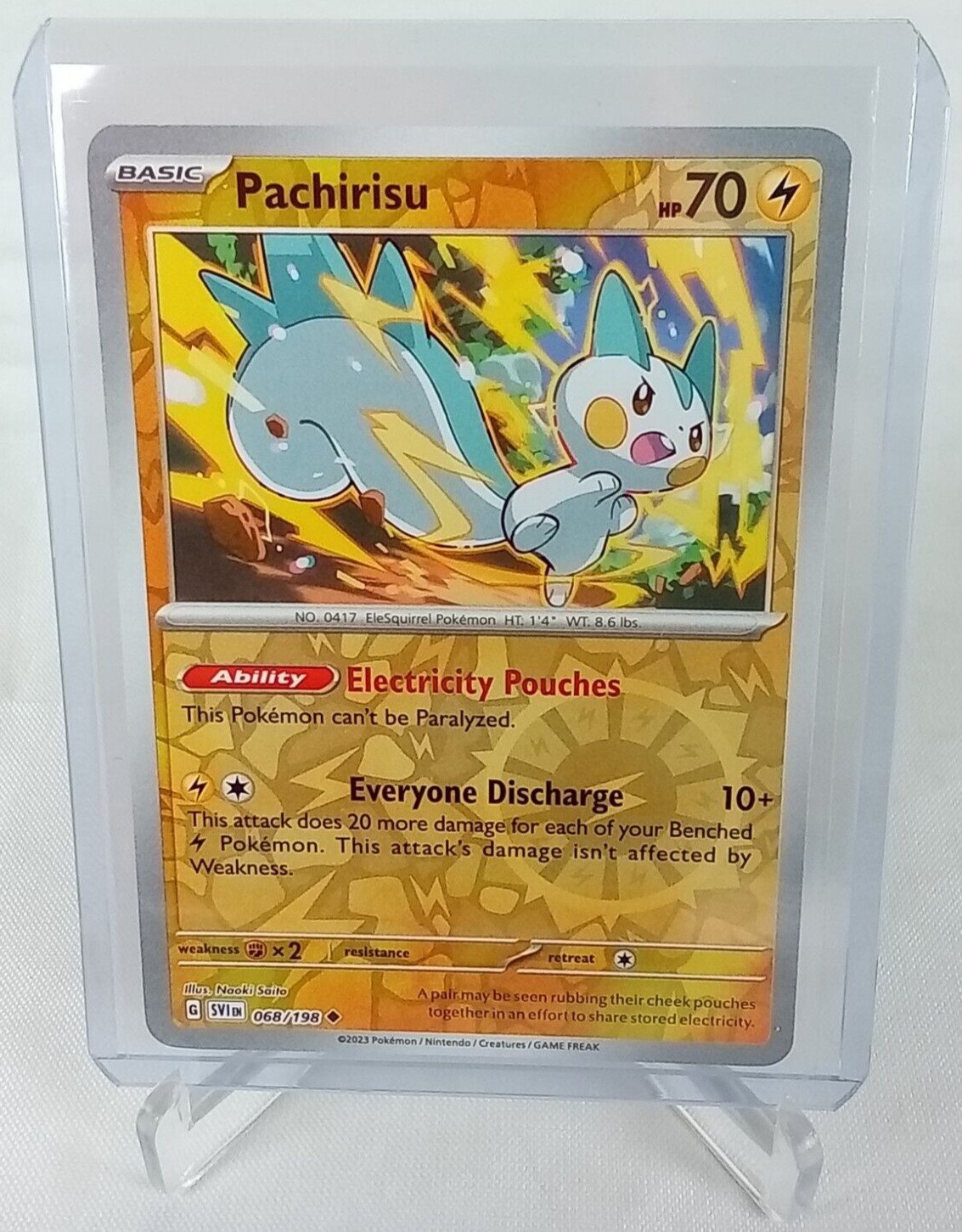 Pachirisu 68/198 Scarlet & Violet Reverse Holo Pokémon Card 2023