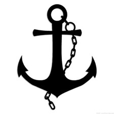 Boat Anchor - Decal Sticker - Multiple Colors  Sizes - ebn6873