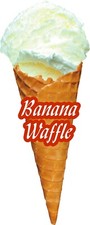 SOFT SCOOP BANANA ICE CREAM WAFFLE STICKER LARGE