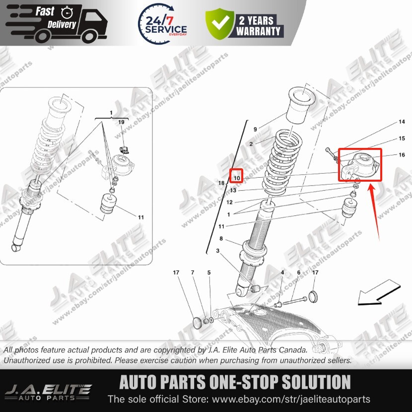 Front Shock Absorber Stop Cap fits Ferrari 458 488 812 F12 California, 250394
