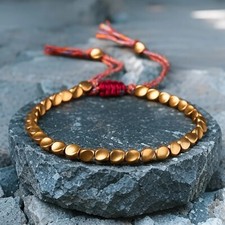 Handmade Tibetan Copper Bracelet for Abundance Luck Energy Healing Bracelet Gift