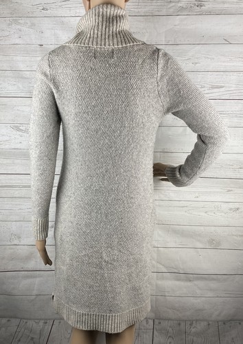Cynthia Rowley Sweater Dress Medium Gray Cowl Neck Lambswool Blend Soft Knit - Picture 9 of 12