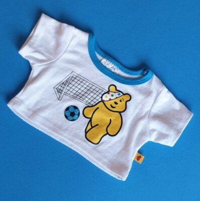 Build A Bear Kinder in Not T-Shirt Kleidung gelb Fußball Jungen Mädchen 