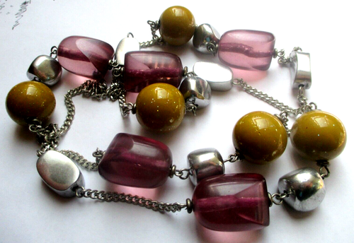 Collier Sautoir Vintage – Argent 925 Et Perles – Longue Chaîne