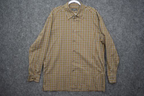 Zanella Shirt XXL Yellow Plaid Button Up Long Sleeve Made In Italy Designer - Picture 1 of 7