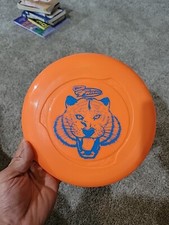 wham-o frisbee Disc Orange Classic Blue Tiger Face Graphic