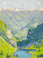 85636 OESCHINENSEE BERNESE OBERLAND SWITZERLAND TRAVEL Decor Wall Print Poster