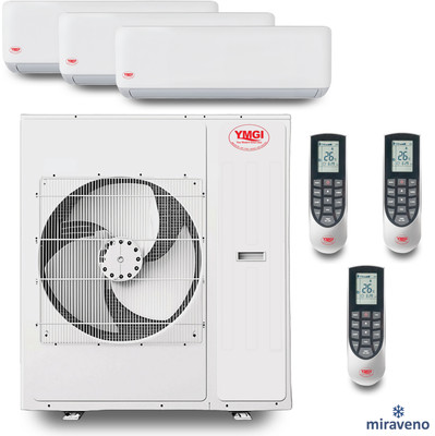 Tri Zone Mini Split Heat Pump Ductless Air Conditioner 48,000 BTU 9K+18K+24K NK