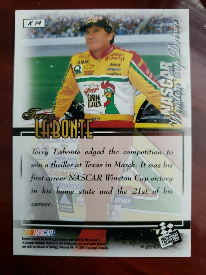 TERRY LABONTE 1999 PRESS PASS VIP CARD# X 14. - Image 2 of 2