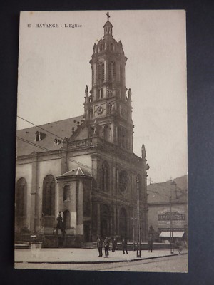 HAYANGE Mosel Postkarte 57 in der Hauptstraße: Die Kirche 