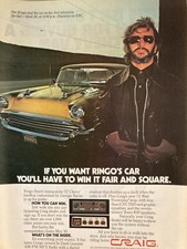 1978 Craig AM/FM/MPX Radio Print Ad 1957 Chevrolet George Barris Ringo Starr