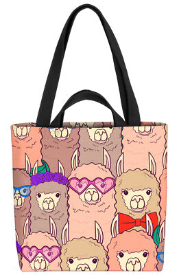 Lamas Comic Liebe Tasche Tiere Schaf Kinder Zeichentrick Wolle Hof Streichelzoo