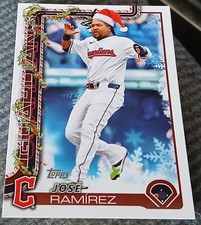 2025 Topps Holiday Jose Ramirez Santa Hat #H195 Guardians Variation 