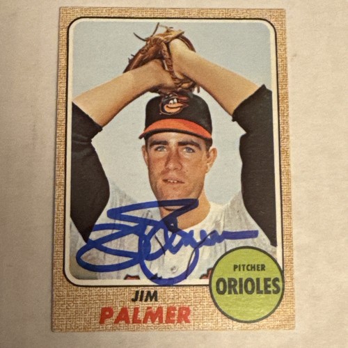 Jim Palmer 1968 Topps #575 HANDSIGNIERTE signierte Karte Baltimore Orioles High #