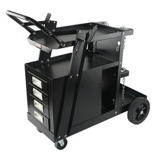 2-Tier 4-Drawer Steel Welding Cart 265lb Load PVC Shock-Absorb Wheels
