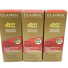 Lot 3 Clairol Pro Soy 4 Plex Hair Dye 4RV 64R...