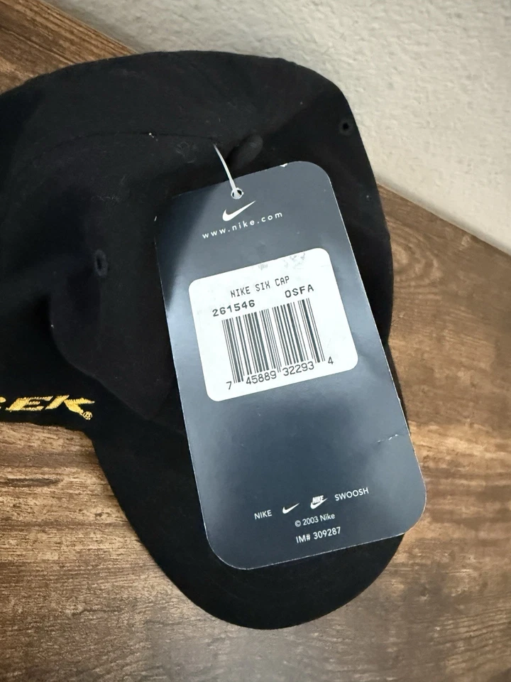 Boné Nike Trek 6 preto ciclismo montanha bicicleta alça ajustável RARO NOVO COM ETIQUETAS - Imagem 3 de 4