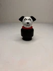 Vintage Fisher Price Little People Black & White Dog Lucky with Red Collar