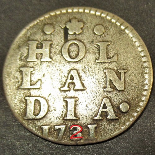 Rare Over date 1731/21 Dutch Colonial New York Silver Lion Dime Hollandia