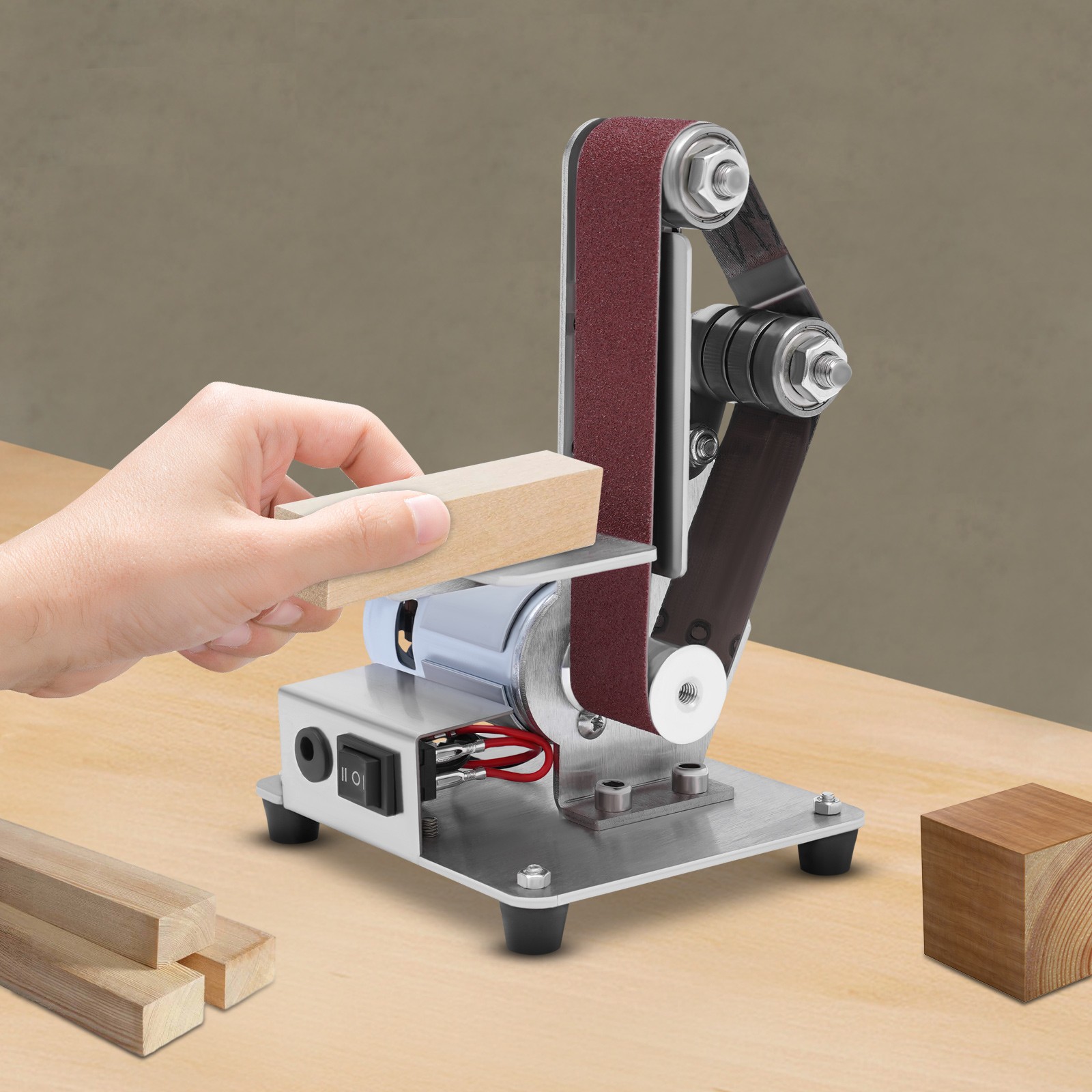 DIY Mini Belt sander Knife Apex Edge sharpener Polishing Grinding Machine w/Belt