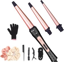 Curling Iron Wand Set, Curling Wand 3 in 1 Hair Curling Wands Interchangeable...
