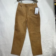 VTG Bill Blass Women Sz 6 Suede Leather Straight Leg Lined Saddle Pant High Rise