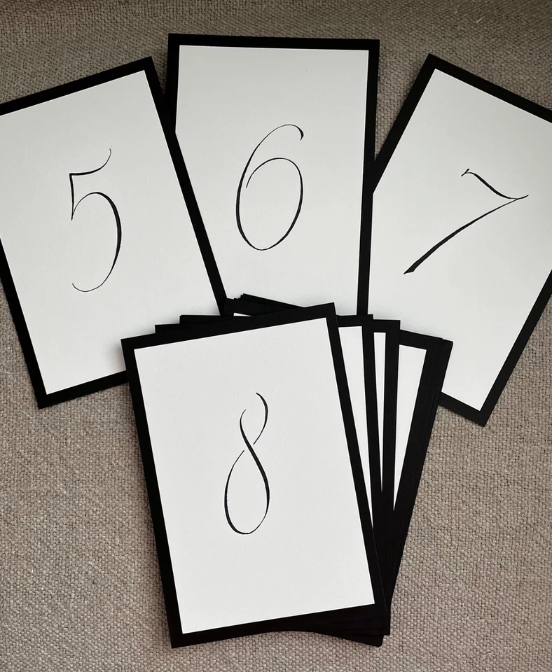Set of 20 Hand Lettered Table Numbers For Wedding Reception Formal Event - Image 3 of 4