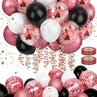 Luftballons 60 StüCk Rot Metallic Konfetti Helium Hochzeit Kinder Geburtstag