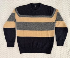 Todd Snyder - wool alpaca blend striped sweater blue yellow gray Size M
