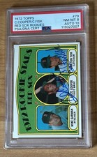 1972 Topps Red Sox Rookies Carlton Fisk Cecil Cooper RC Autographs PSA 8 10 Auto