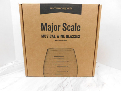 Musical Wine Glasses Major Scale Set of 2 in box 25 oz by Uncommon Goods Germany