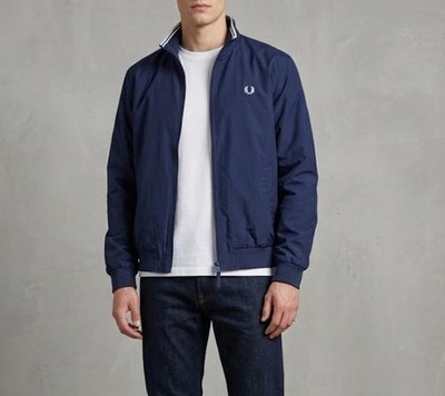 Fred Perry Jacke Herren Gr.XL Brentham Bomberjacke Windjacke Navy Blau 156398