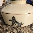 Vintage Mallard Duck Light Shade Glass Milk White Ceiling Fan Cabin Lodge  Gr T