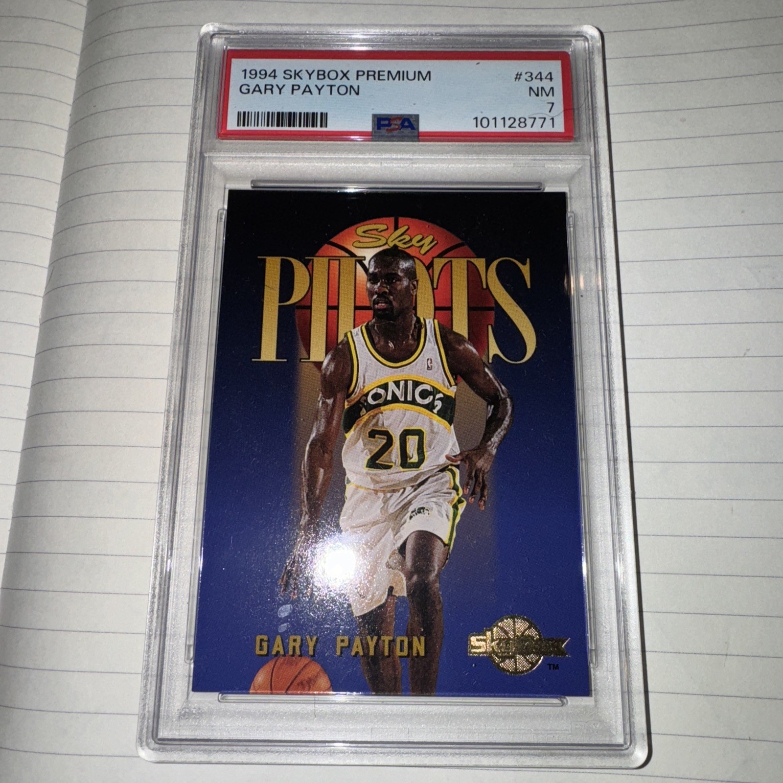 1994 Skybox Premium Gary Payton #344 PSA 7 NM Sky Pilots