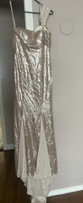 Champagne Sequin Mermaid Gown Size 2 Sweetheart Long Formal Party Dress