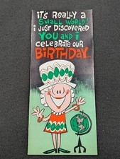 Funny Vintage Envelope Size Birthday Card 9-1/4" x 4" Made In USA New Unused