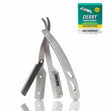 Navajas De Afeitar Barbero Profesional Acero Inoxidable Kit Con 100 Hojas Derby