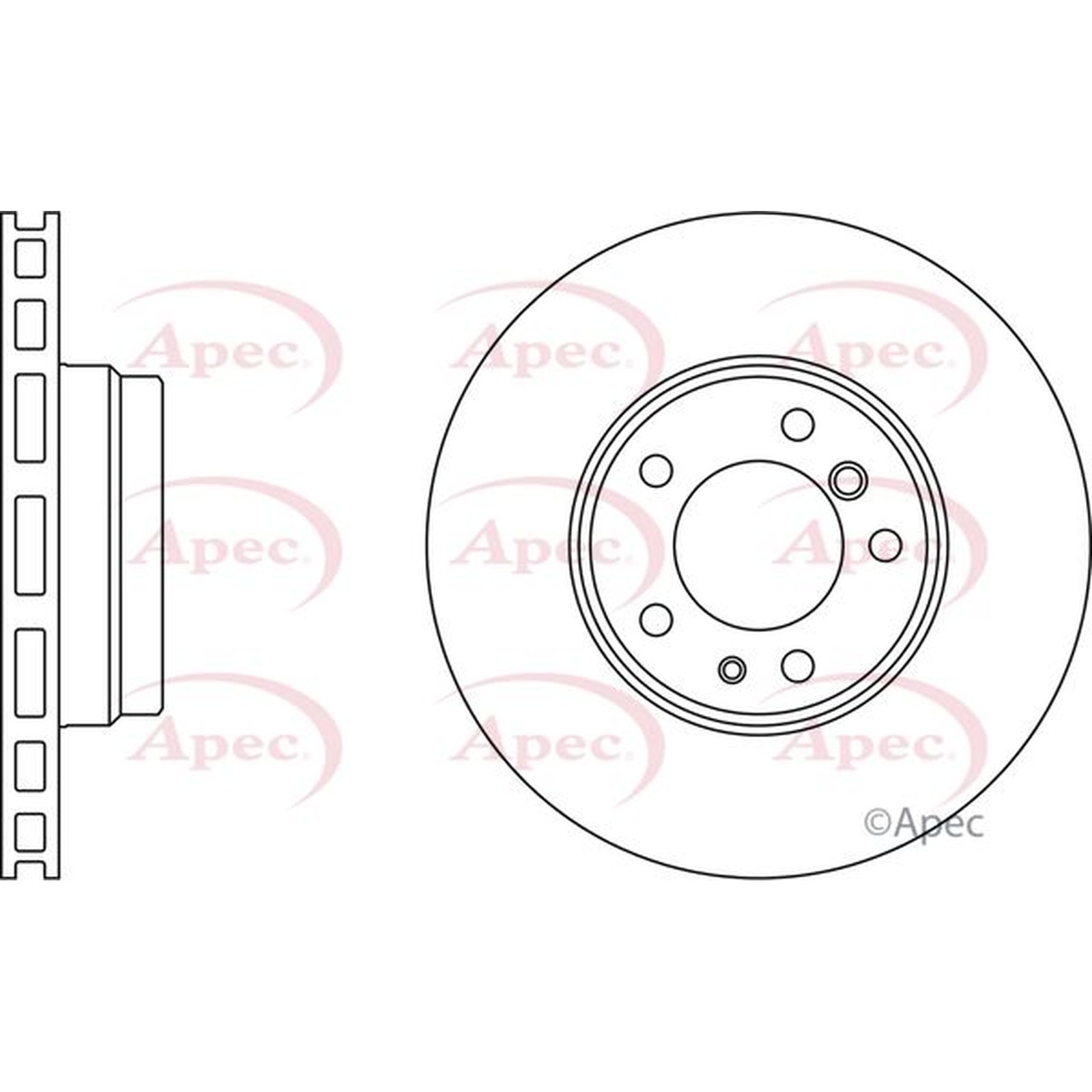 Apec Red Front Brake Disc DSK2006 - OE High Quality Precision Engineered Part