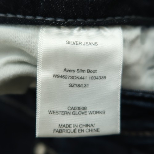 Silver Jeans Women's Size 18 Blue High-Rise Avery Slim Boot Denim 30.5" Inseam - Picture 9 of 16