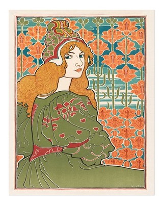 Jugendstil Wandkunst Elegantes Vintage-Blumendesign Art Nouveau Floral