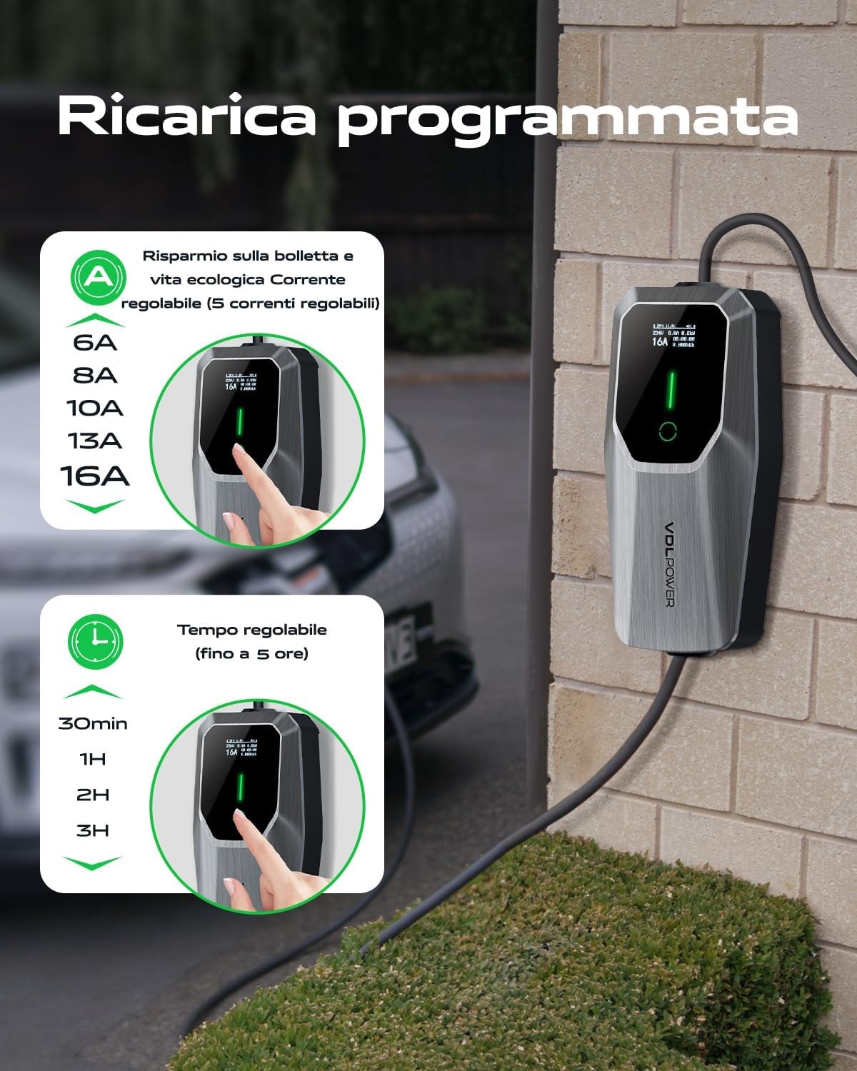 Cavo di Ricarica Tipo 2, 3,68 Kw/5m, Cavo di Ricarica per Auto Elettrica, Displa - Miniatura 4